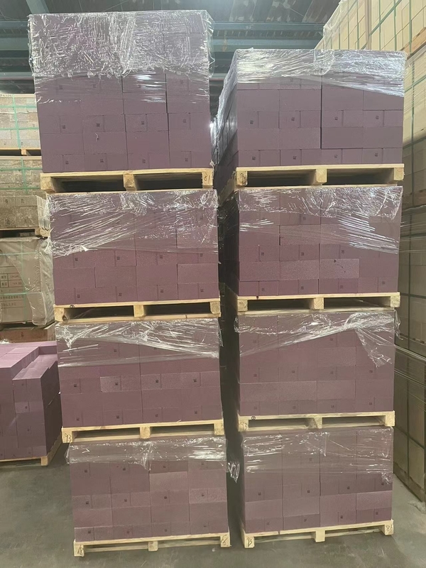 Yüksek Alümina Refractory Tuğlalar İyi Isı Şok Direnci ve Toplu yoğunluk 3.3-3.8g/cm3